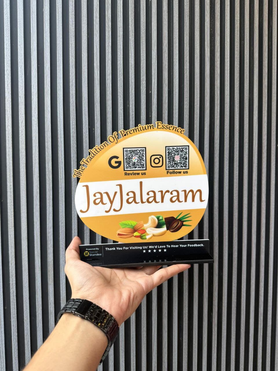 Jalaram Dryfruit Google review standee