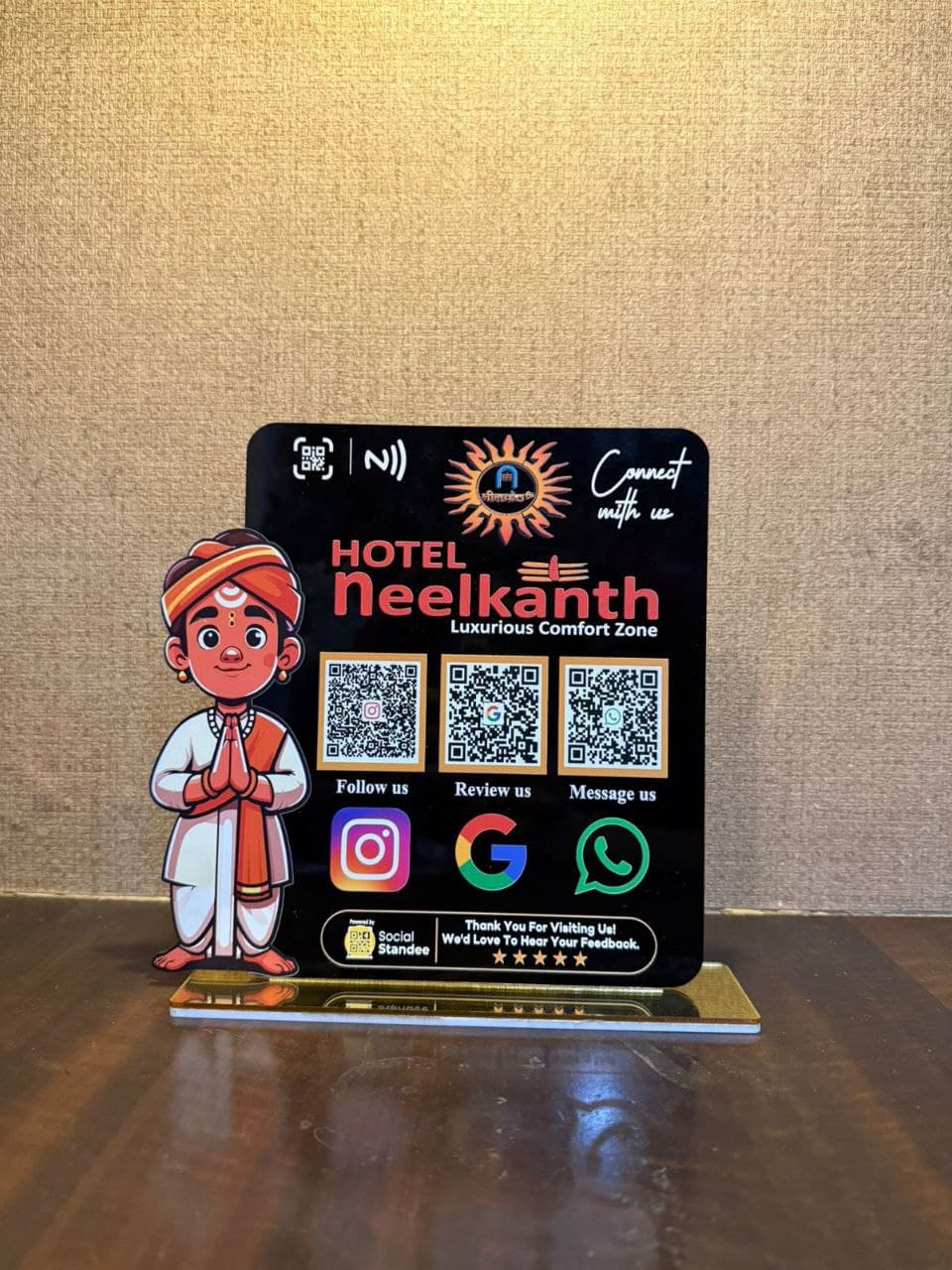 Neelkanth Hotel custom standee design